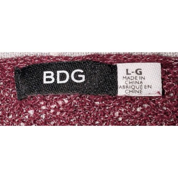 Womens Urban Outfitters BDG Ivy Cotton Blend Maroon Open Front Cardigan Size L - Picture 4 of 4